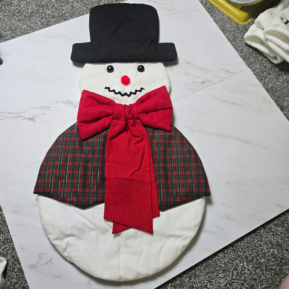 Vintage Snowman Wall Decoration fabric handmade